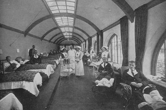A Ward In The Skittle Alley At Milton Hill Military Hospital Berkshire 1914