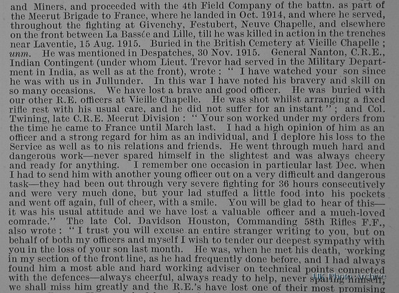 Trevor H S Lt Royal Engineers Obit Part 2