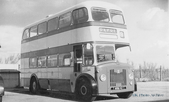 Liverpool Corporation Bus Route 8 Registration No MWM 42 At Southport Depot