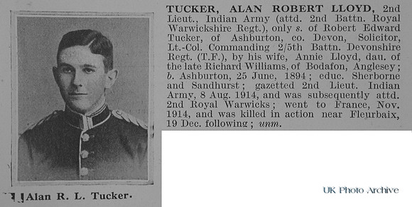 Tucker A R L 2nd Lt Indian Army Obit