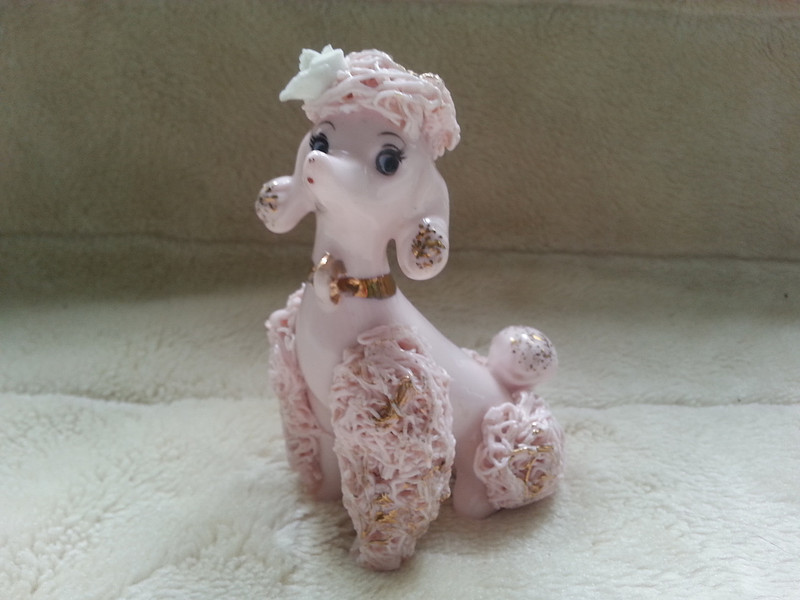 Vintage 1950s Kitsch Pink Spaghetti Poodle