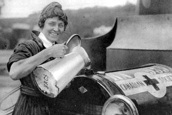 A Canadian Ambulance Driver Preparing Her Ambulance