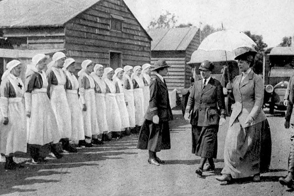 The Queen Visiting A VAD Hostel Behind The Front 1917