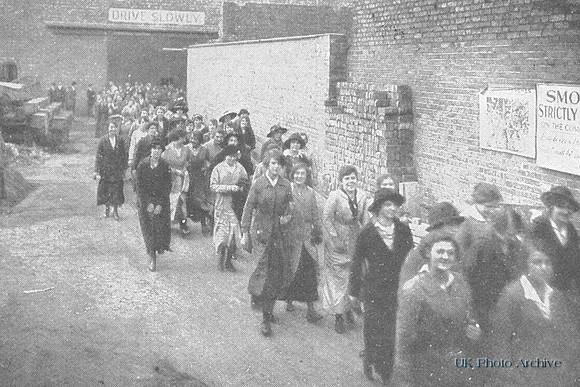 Munitions Workers on Their Way To Dinner At The CAV Works Hove Sussex
