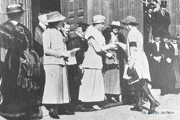 Princess Mary Congratulating A Land Girl At The Senate House Cambridge