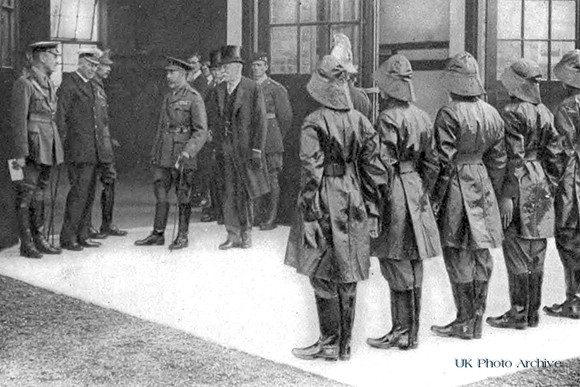 The King Inspecting Women Firefighters