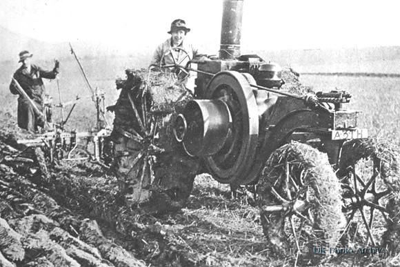 Women Workers On A Farm In Reigate Ploughing With A New Tractor Specially Built For War Time Agricul