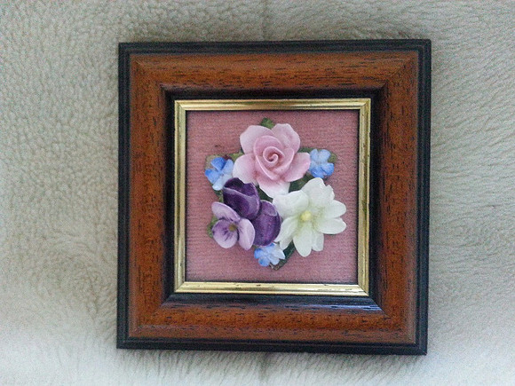 Pretty Handmade Hand Painted Floral Bone China Picture Of Flowers By Swangrove