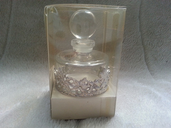 BHS Victoriana Range Boxed Perfume Bottle With Silver Plated Trim