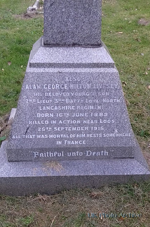 Livesey A G H 2nd Lt 3rd Loyal North Lancs Regiment Memorial