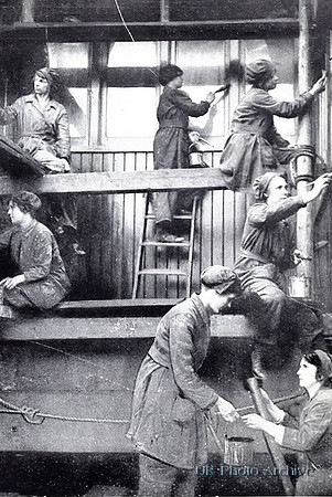 Women Painters At Work On A Railway Bridge