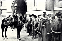 The Lord Mayor Giving Permission To The Bluemantle Pursuivant To Enter The City To Read The Kings Proclomation when Peace Was Declared