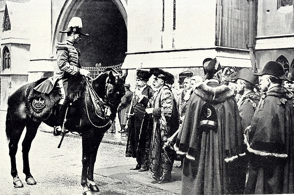 The Lord Mayor Giving Permission To The Bluemantle Pursuivant To Enter The City To Read The Kings Proclomation when Peace Was Declared