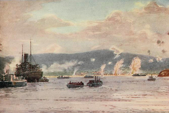 Landing At A Beach 7th August 1915 At 5.30am