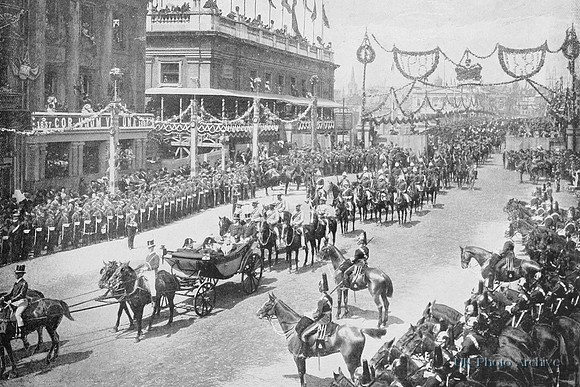 The Procession Passing Over London Bridge 22nd Jun 1897