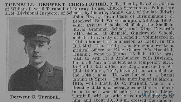 Turnbull D C Lt Royal Army Medical Corps Obit Part 1