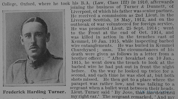 Turner F H Lt 10th Kings Liverpool Regiment Obit Part 2