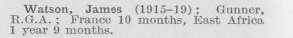 Watson J Gnr Royal Garrison Artillery (LCC Staff Barking Outfall Works)