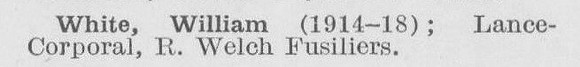 White W LCpl Royal Welsh Fusiliers LCC Bridges And Embankments