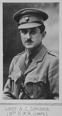 Ionides A C Lt 15th Kings Royal Rifle Corps The Illustrated ar News 29th Dec 1915