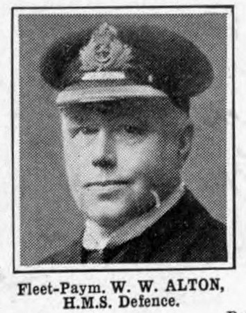 Alton W W Fleet Paymaster HMS Defence Royal Navy