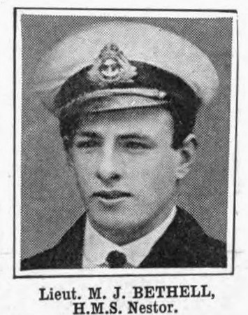 Bethell M J Lt HMS Nestor Royal Navy