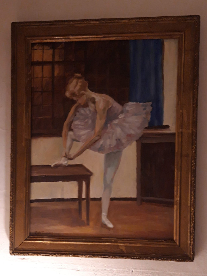 Oil Painting A Ballerina By E M Tapping