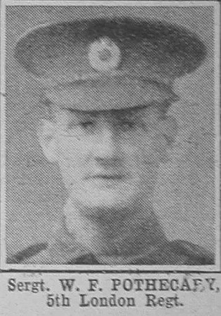 Pothecary W F Sergt DCM 5th London Regt The War Illustrated 14th Aug 1915