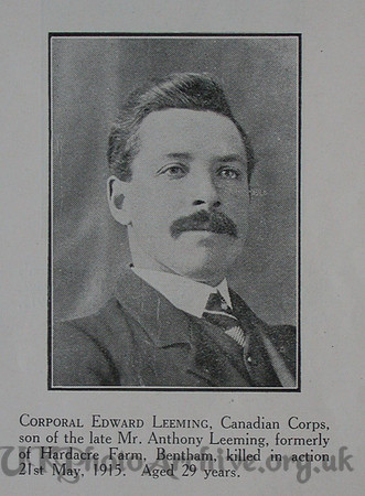 Leeming J E LCpl 10th CEF Craven Roll Of Honour