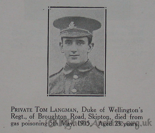 Langman T Pte 2nd West Riding Regt Craven Roll Of Honour