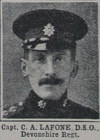 Lafone C A Captain DSO Devon Regt The War Illustrated 10th Apr 1915
