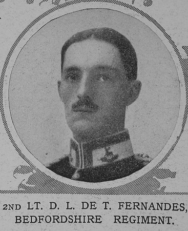 Fernandes D L de T 2nd Lt Bedfordshire Regiment The Illustrated London News 12th Dec 1914