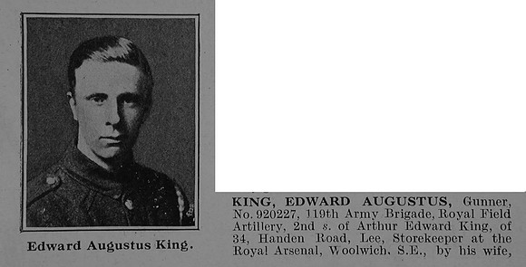 King E A Gnr 920227 Royal Field Artillery Obit Part 1 De Ruvignys Roll Of Honour Vol 5