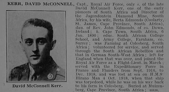 Kerr D M Captain Royal Air Force Obit De Ruvignys Roll Of Honour Vol 5