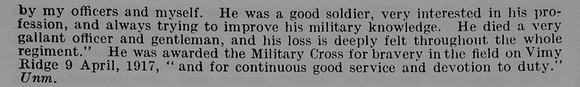 King W M Captain MC Canadian Light Horse Obit Part 2