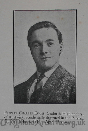 Evans C Pte 1st Seaforth Highlanders Craven Roll Of Honour