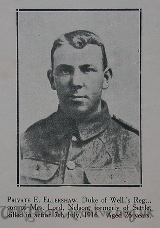 Ellershaw E Pte 6th West Riding Regt Craven Roll Of Honour