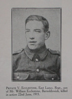 Eccleston V Pte 1st East Lancs Regt Craven Roll Of Honour