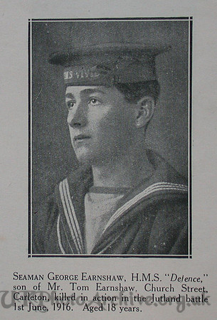 Earnshaw G Ord Seaman HMS Defence RN Craven Roll Of Honour