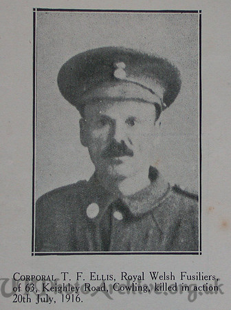 Ellis T F Cpl 10th R Welsh Fusiliers Craven Roll Of Honour