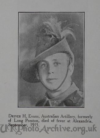Evans H Dvr Australian Field Artillery Craven Roll Of Honour