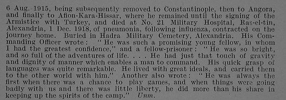 Entwistle J M B Captain 4th Worcestershire Regiment Obit Part 2 De Ruvignys Roll Of Honour Vol 5