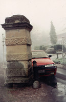 Car Accident At Ashtead Park Gates c.1990