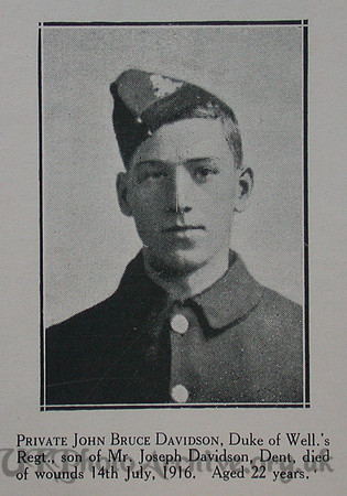 Davidson J B Pte 10th West Riding Regt Craven Roll Of Honour