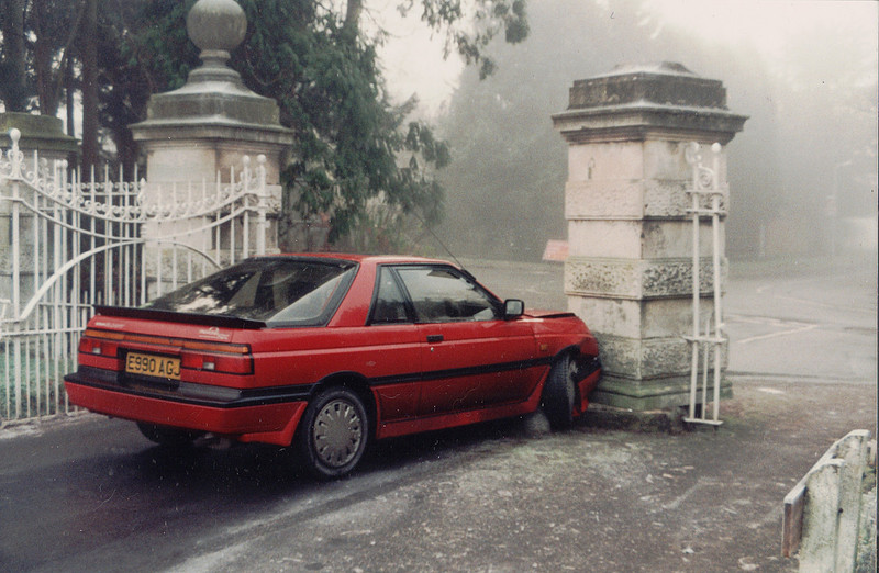 Car Accident At Ashtead Park Gates c.1990