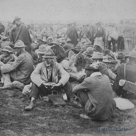Cronje's Men At Modder River Waiting To Be Assigned To Tents In The Prison Camp