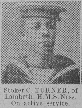 Turner C Stoker HMS Ness Royal Navy The Vivid 13th Feb 1915