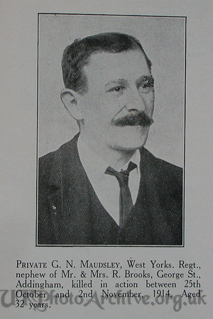 Maudsley G N Pte 2nd Yorks Regt Craven Roll Of Honour