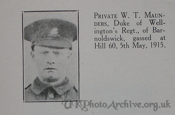 Maunders W T Pte West Riding Regt Craven Roll Of Honour