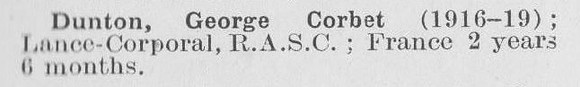 Dunton G C LCpl Army Service Corps